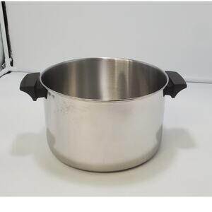 VTG Revere Ware 1801 Tri-Ply Stainless Steel Disk Bottom 6QT Stock Pot No Lid